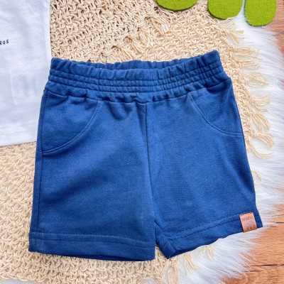 Conj. Regata Stegosaurus e Bermuda em Moletinho - Azul Marinho